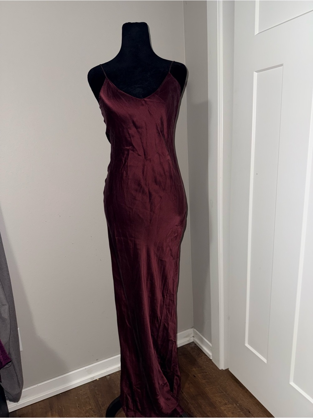 Nili Lotan Silk Burgandy Maxi Dress Small - Picture 2 of 8